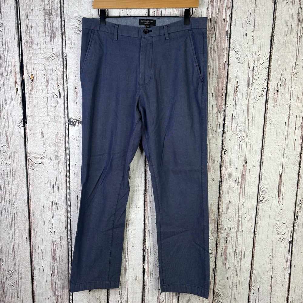Banana Republic (Factory) Men’s Kentfield Pant Blue Textured 33x30 (Inseam 28.5)